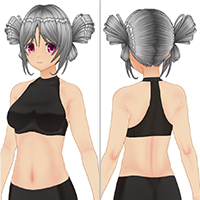 ラウンドツインテールヘアセット