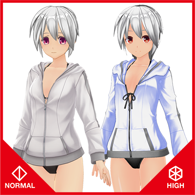 ウエストオープンワンピース水着セット『ノーマル＆ハイポリ』