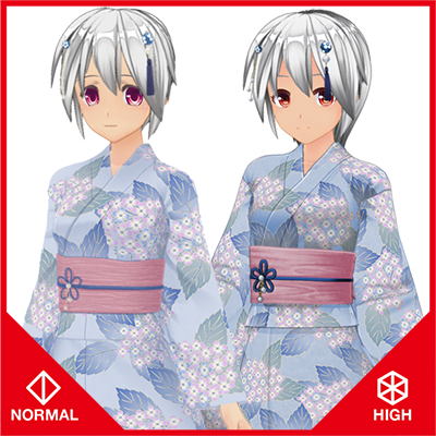 紫陽花浴衣セット『ノーマル＆ハイポリ』