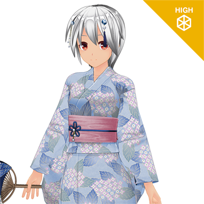 紫陽花浴衣セット『ハイポリ』